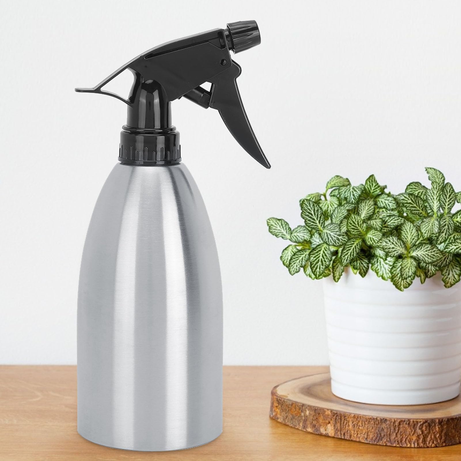 Flacone Spray in Acciaio Inossidabile, 500ml Spruzzino Piante In Acciaio Cucina Manuale Spruzzo Bottiglie Spray per Giardinaggio Cucina Grigliate