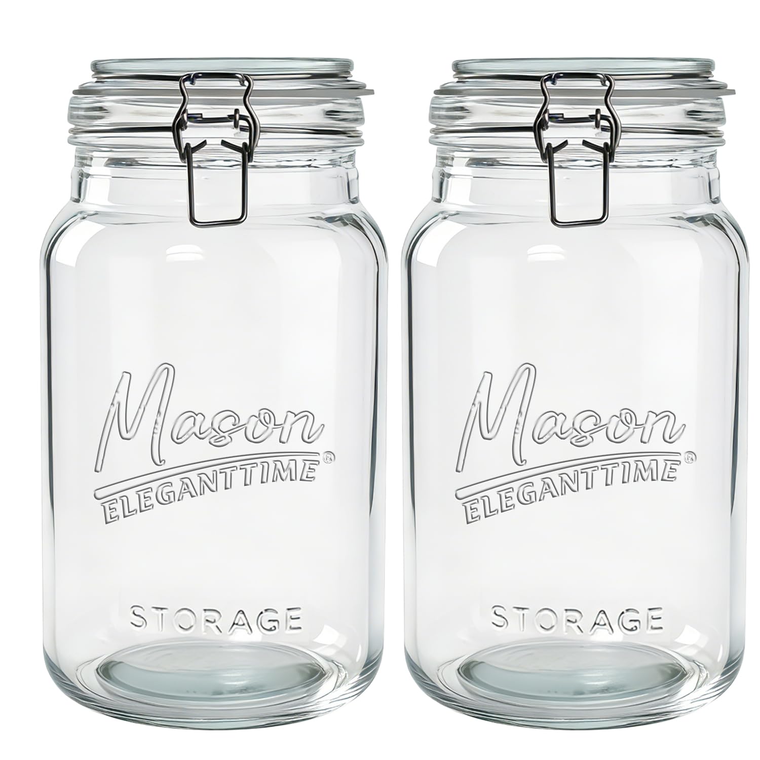 eleganttime 2-Pack Round Wide Mouth Jars