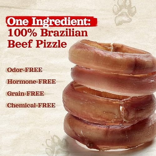 Miniatura 4 de Natural Farm Bully Sticks sin olor en forma de anillo (3-4 pulgadas, paquete de 10)  100% masticables de carne de res para más compromiso y