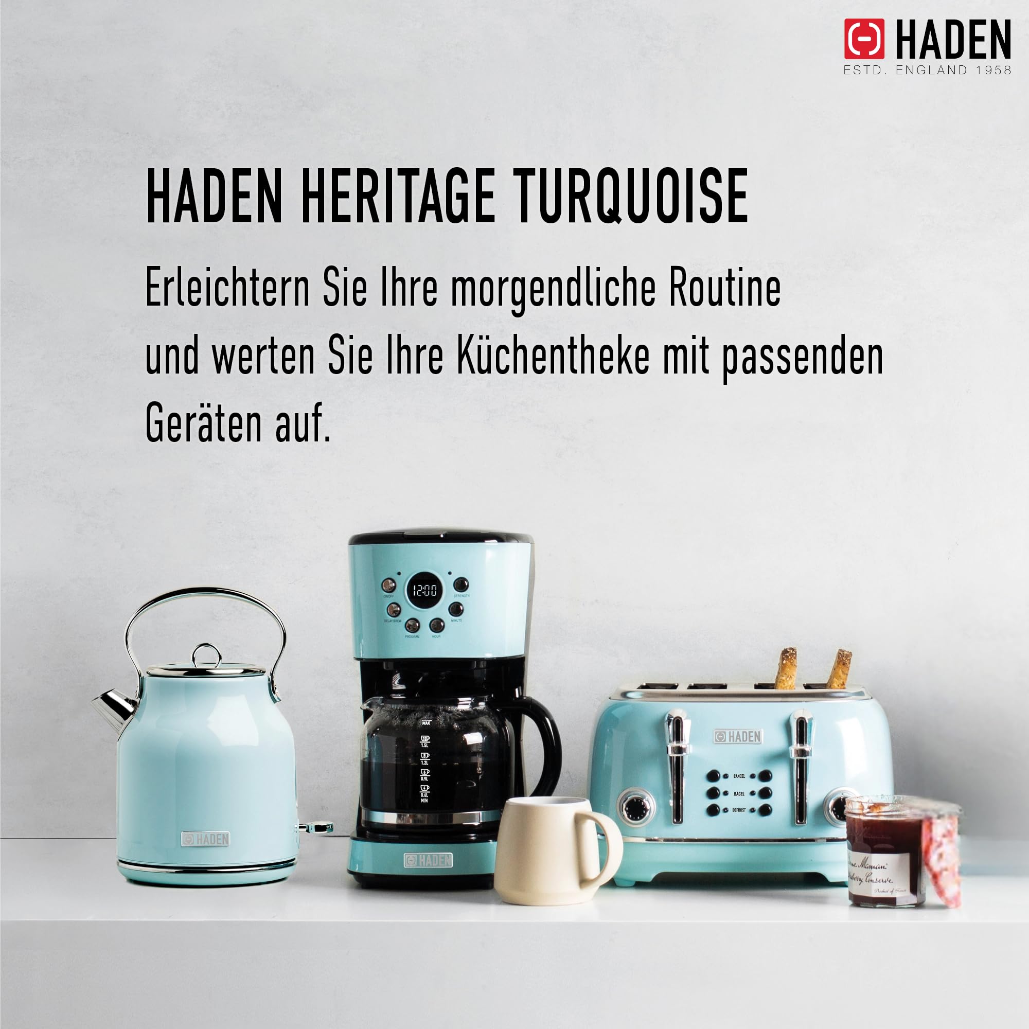 HADEN Heritage Kaffemaschine 1.8 L (Turquoise)