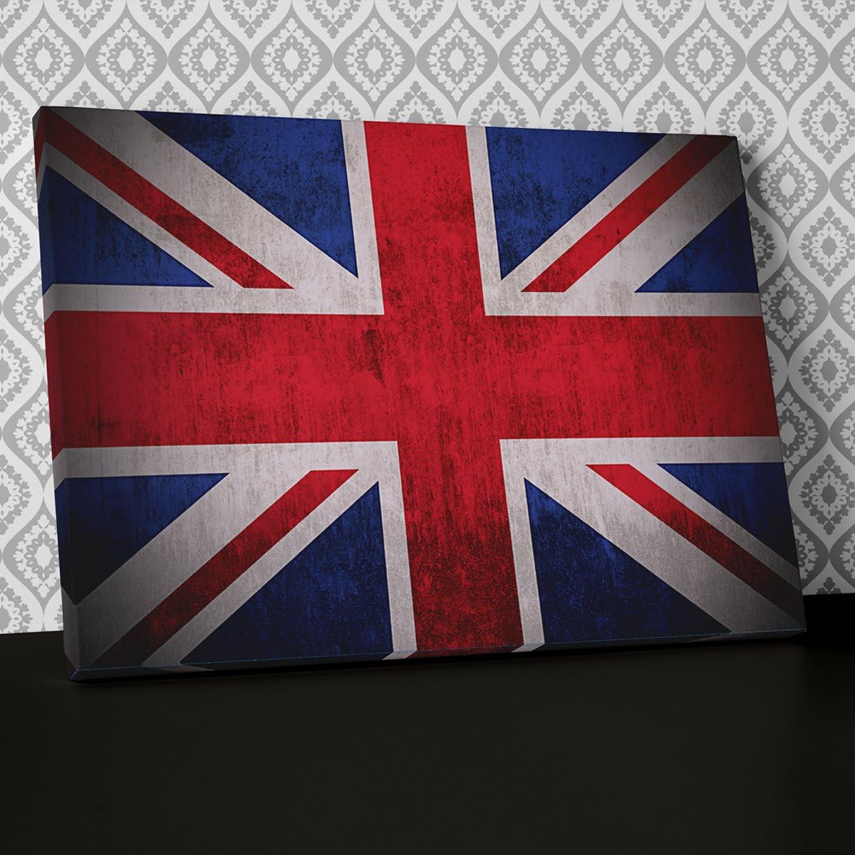 Dash IncUnion Jack UK Flag Blue Red White Canvas Wall Art, Framed Ready to Hang Picture Print AB118