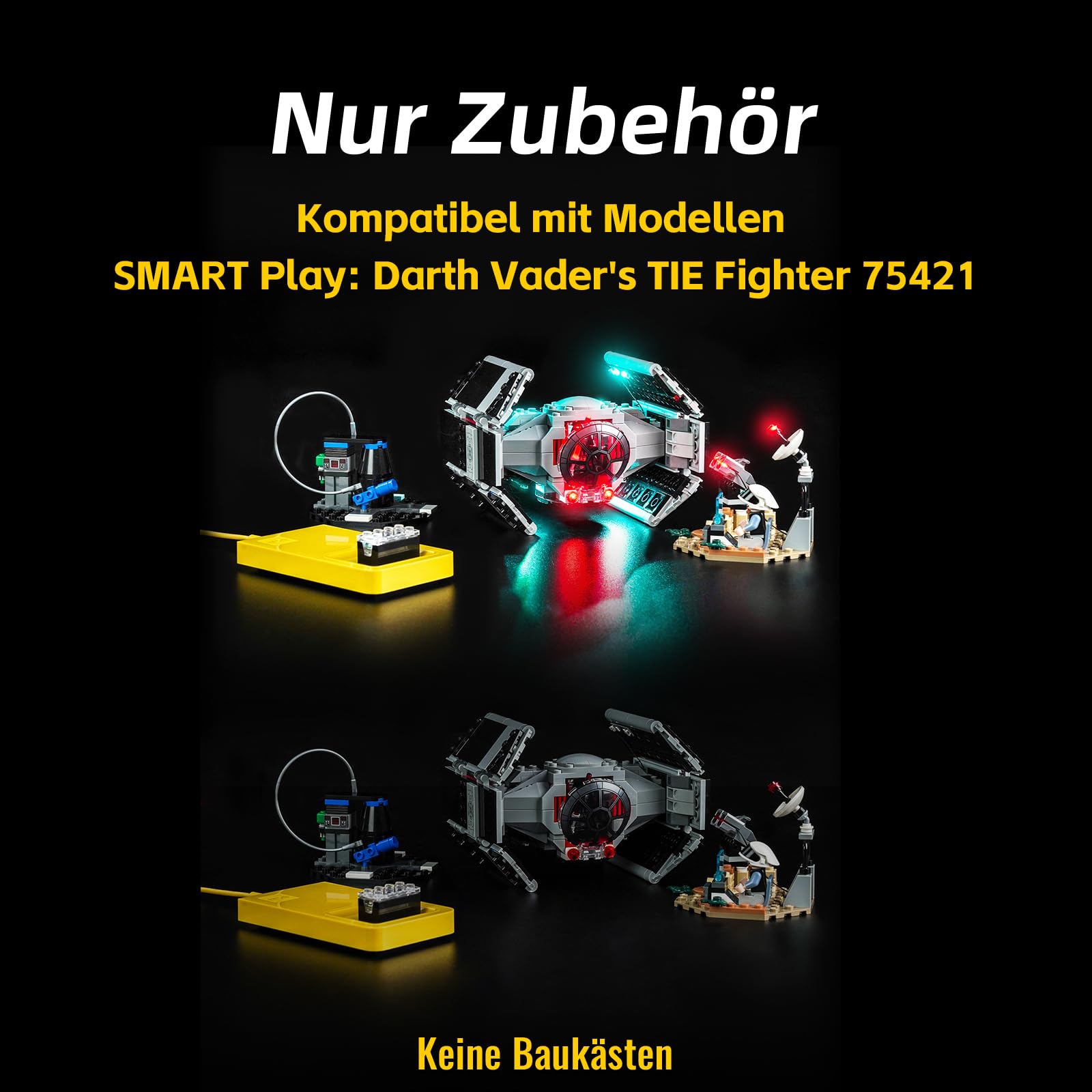 Kit d'éclairage LED compatible avec Lego 75421 Darth Vader's TIE Fighter (pas de modèle), kit d'éclairage décoratif compatible avec les briques Lego Darth Vader's TIE Fighter