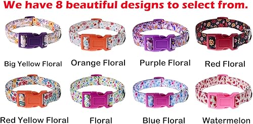 Miniatura 6 de YLrank Collares para perros con patrones de flores  Collares suaves y ajustables con flores para perros pequeños, medianos y grandes, diseño lindo