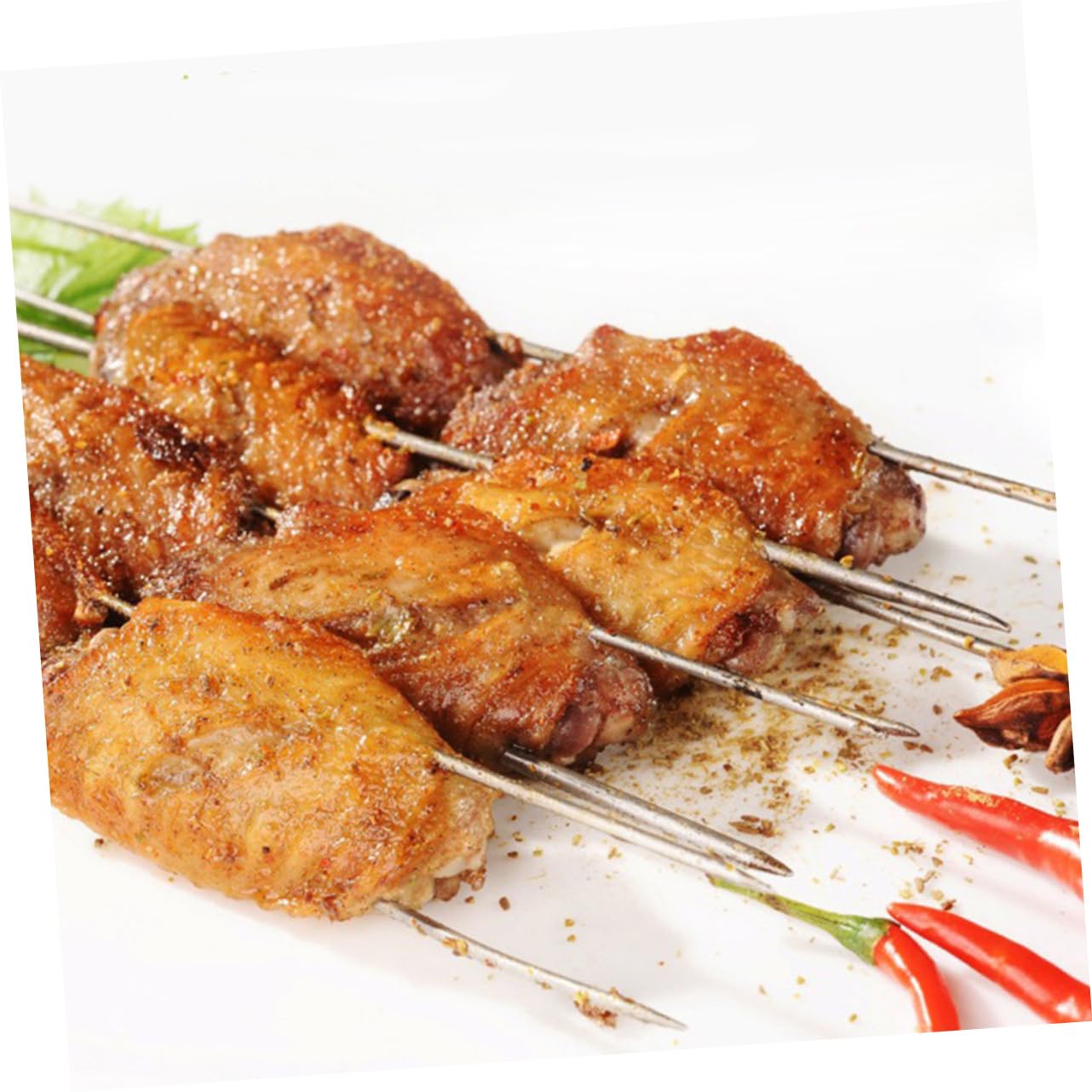 ifundom 100 Pezzi Di Spiedini Per Barbecue In Acciaio Inossidabile Spiedini Per Kebab Spiedini Per Grigliate Spiedini Per Antipasti Spiedini Piatti In Acciaio Inossidabile Spiedini