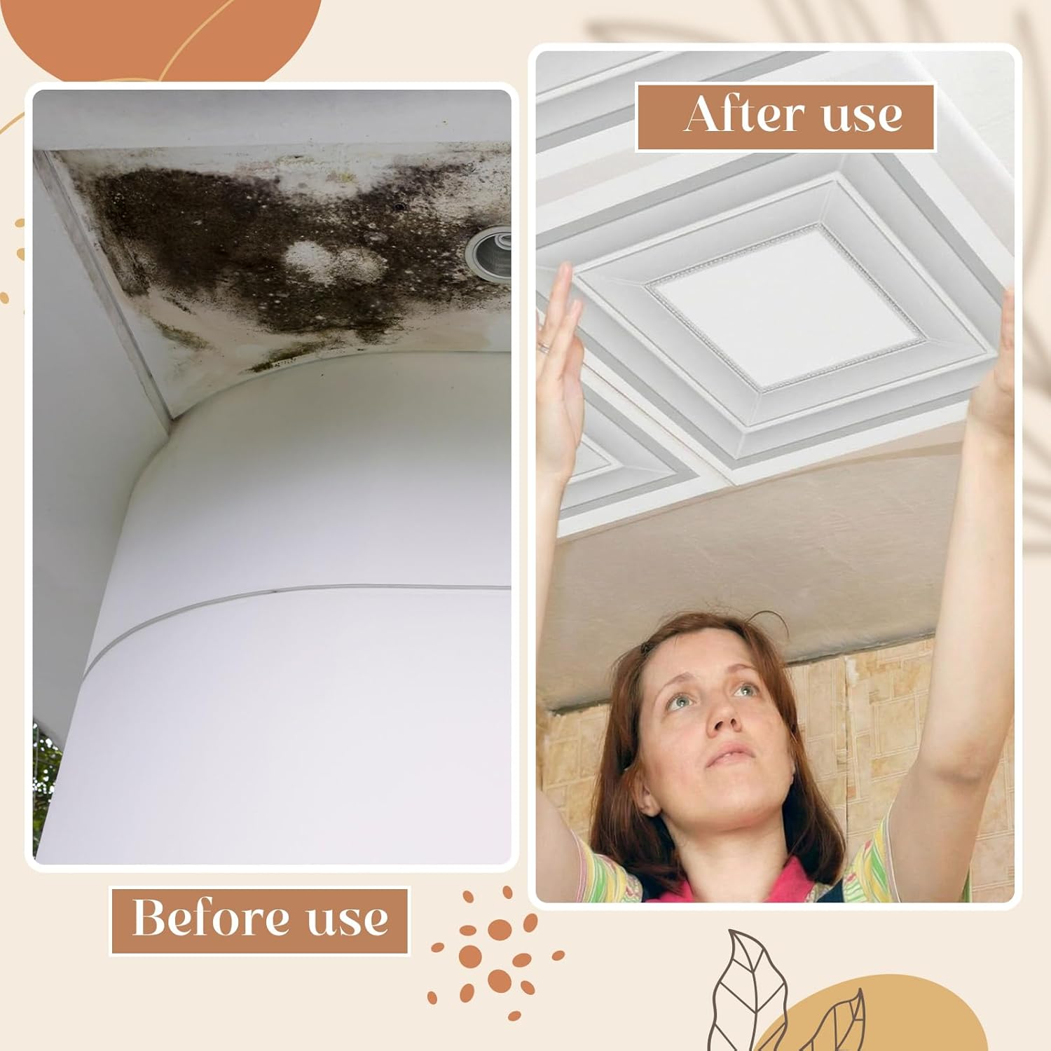 Nuanchu 40 Pcs 15.7 x 15.7 Inch Foam Ceiling Tiles Covered 68.8 Sq. ft, Self-Adhesive Ceiling Cover, Peel and Stick Wall Panel, Waterproof Wallpaper DIY for Bedroom, Home Decor(Frame)