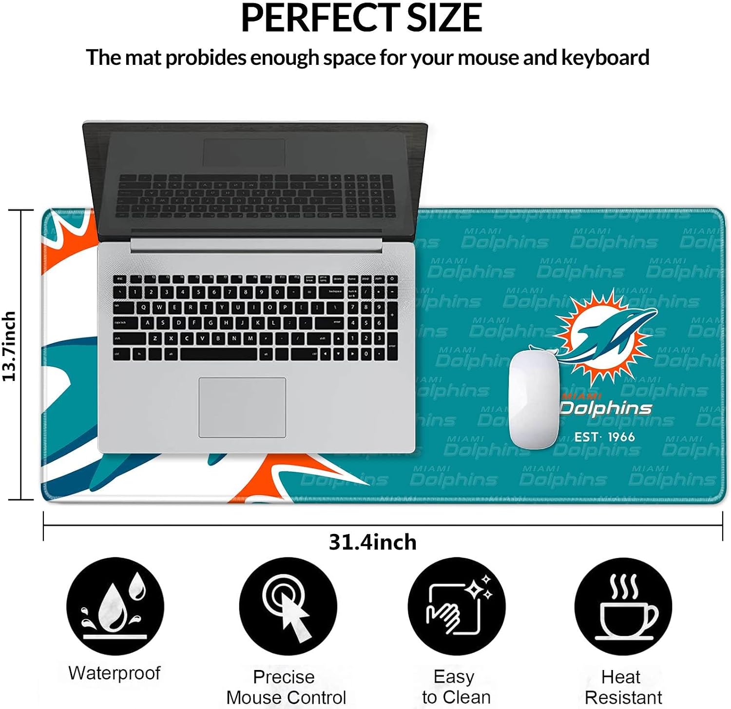 Stitched Edges Mouse Desk Pad,Large Gaming Mouse Pad for Laptop Computer Desktop Keyboard,Light Green Design Mat for Football Sport Fans Mousepad