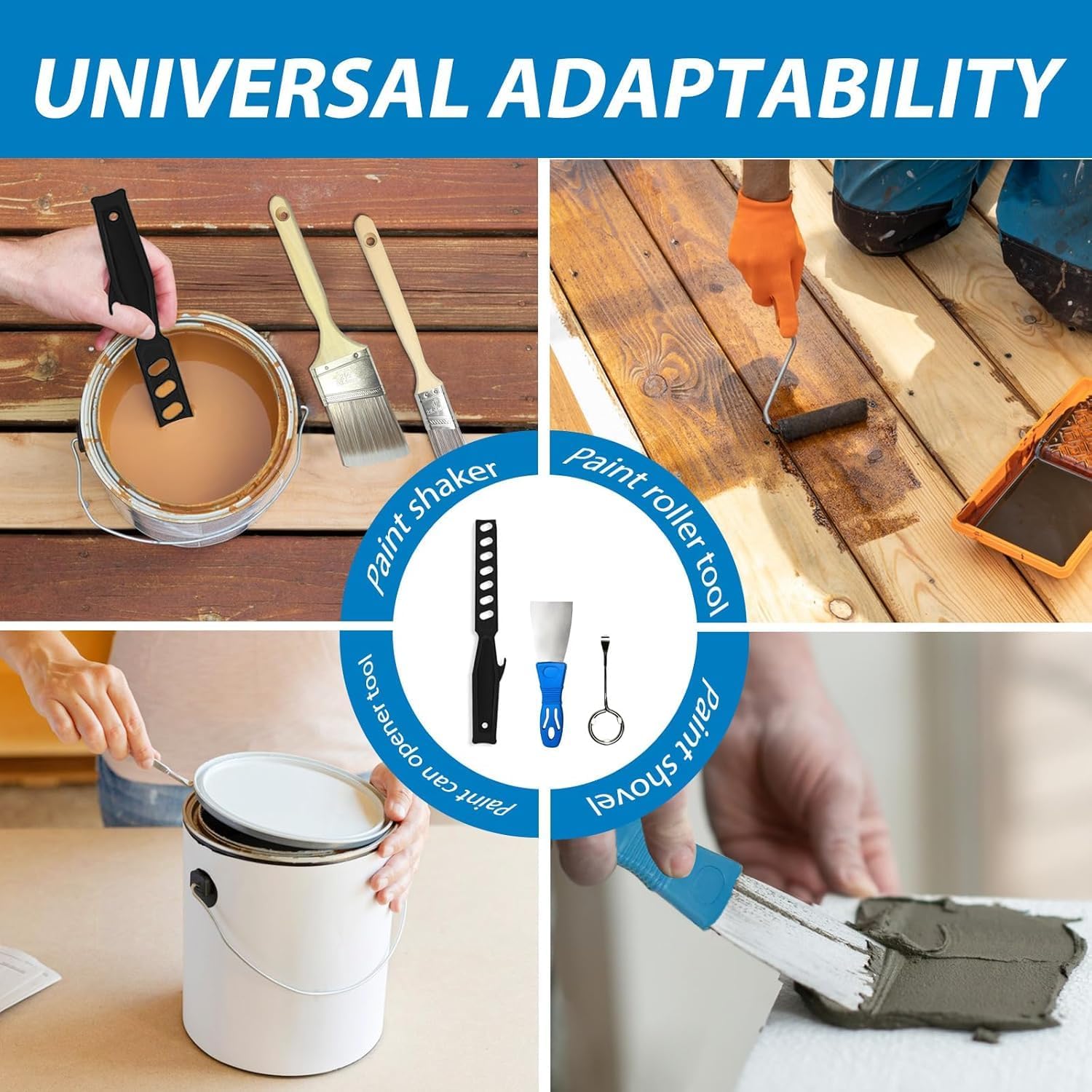 Paint Roller Kit with 2 to 4 FT Extension Pole for House Painting - Completed Home Painting Set with 9″ & 4″ Paint Roller Covers, Tray, Paint Brushes and Accessories