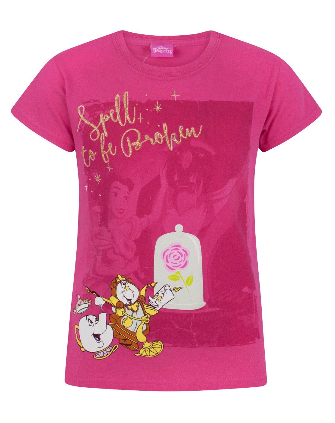 Disney (7-8 Years) Short Sleeved T-Shirt (Girls Pink)