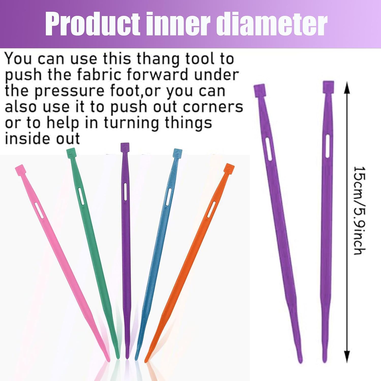 Fbshicung 12 Pcs Household Thang Sewing Tools Accessories - Multicolor Multifunctional Rubber Band Threading Tool for Sewing Craft Projec (12pcs Mixed Color) image 3