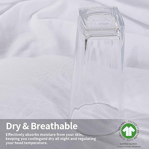 Miniatura 9 de NEXHOME PRO Juego de 2 fundas de almohada tamaño King 100% algodón orgánico, cierre de sobre, textura natural, suave y duradero, fundas de almohada