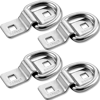 D Ring,Tie Down Anchor 4 Pk Robbor Surface Mount Tie Down Ring Heavy Duty 6000 Pound Breaking Strength Super Strong Forged Steel for Trailer Cargo Control, Tying Down Motor Bikers,ATV's