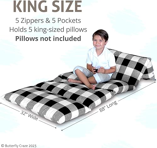 Miniatura 3 de Funda de almohada para tumbonas, ideal para almohadas de sillones reclinables y camas para niños, para leer, juegos o en una fiesta de pijamas o