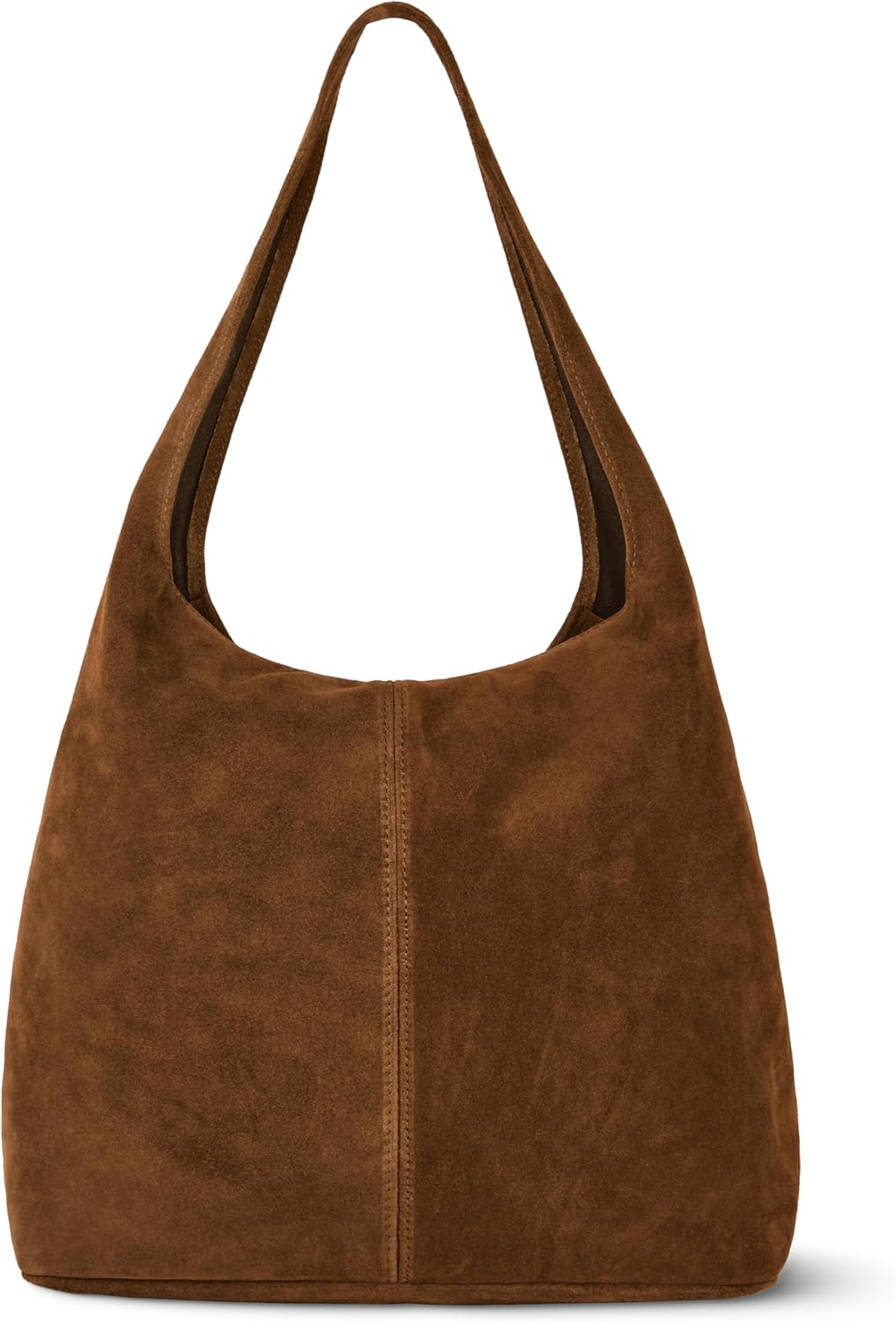 Italian Genuine Suede Hobo Bag for Women with Zipper and Single Strap | Large Soft Slouchy Shoulder Handbag Purse