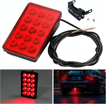15 LED Third Brake Light Red Strobe Flashing Tail Light Universal for Cars