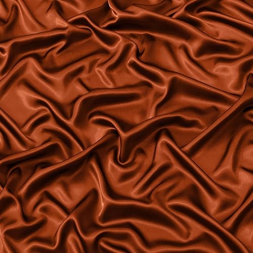 Miniatura 8 de VACVELT Juego de sábanas bajeras de satén de 3 piezas, tamaño California King, color naranja quemado, ajuste de colchón de bolsillo profundo de 18 a