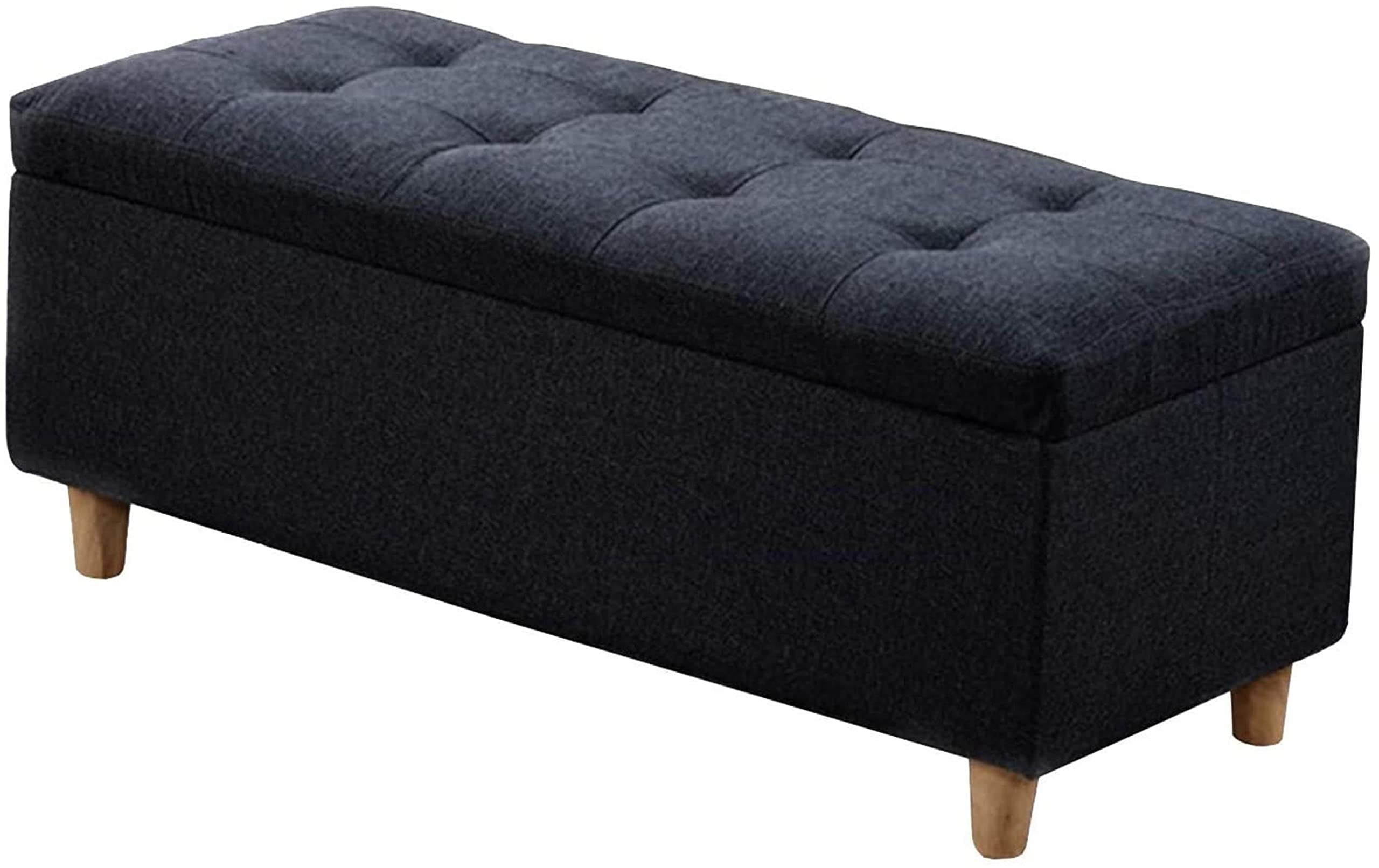 LMMIAOZ Fabric Storage Bench with Flipping Lid 31inch Footstool with Shoe Storage Box