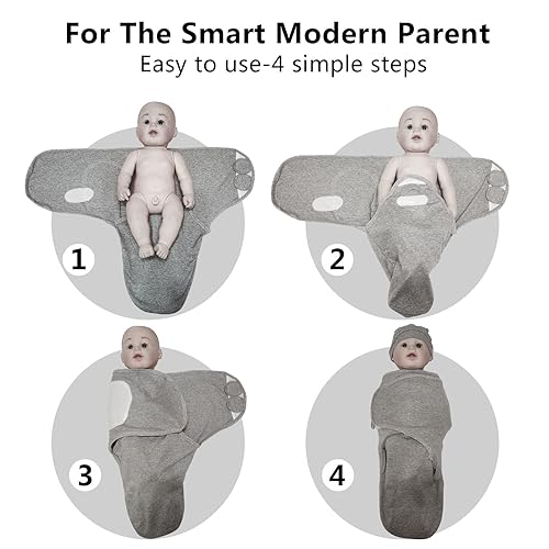Miniatura 8 de Paquete de 3 sacos de dormir orgánicos para bebé, saco de envolver para recién nacido, pañales ergonómicos para bebés de 0 a 3 meses, saco de dormir