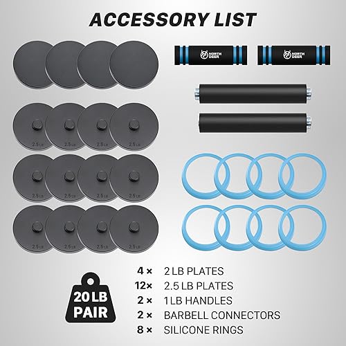 Miniatura 3 de Northdeer V2.0 - Mancuernas de acero ajustables mejoradas de 40 libras  60 libras, juego de mancuernas y barra 2 en 1 para entrenamiento en casa y