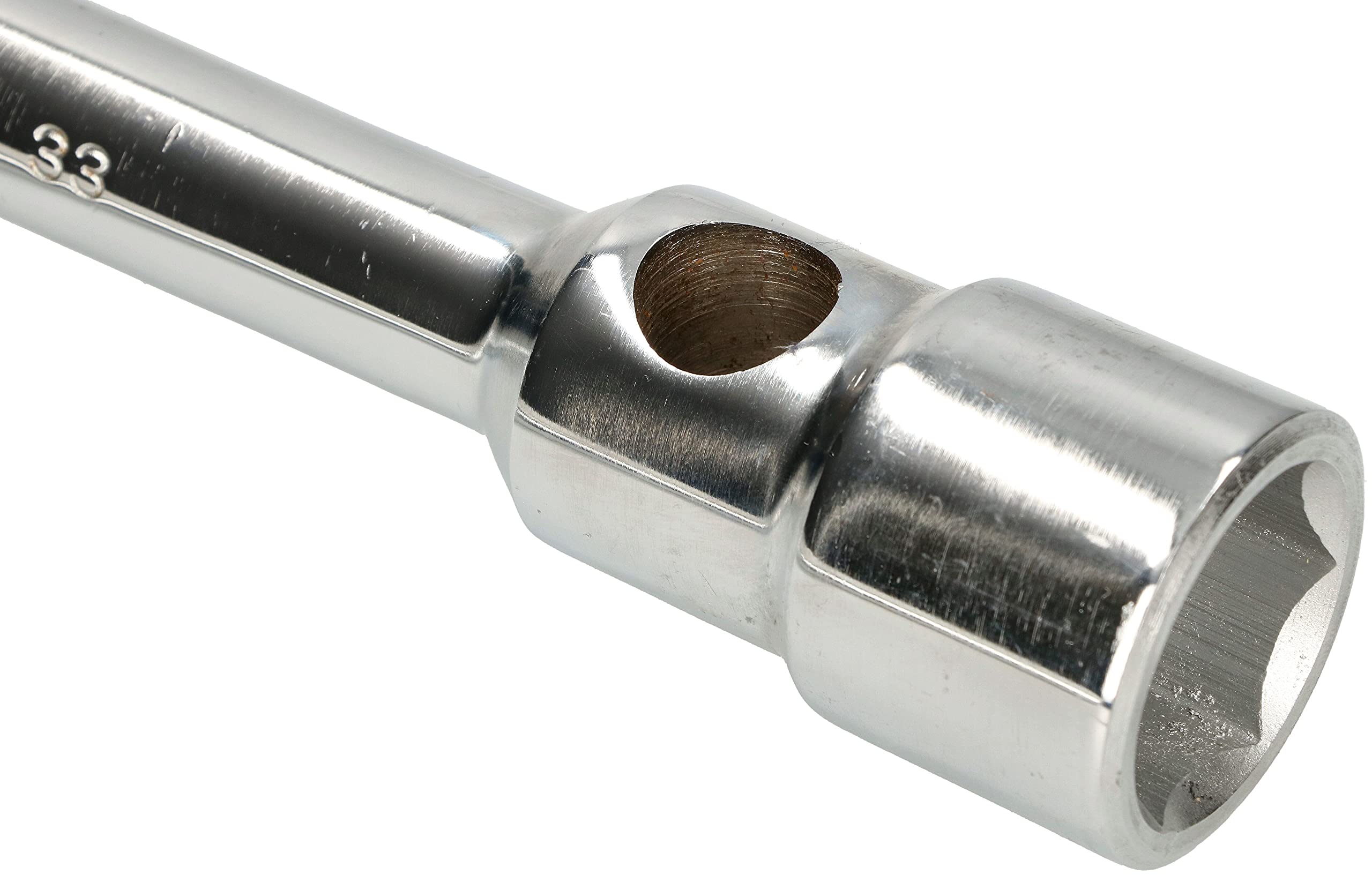 KOTARBAU® Llave Doble de Ruedas con maneral, 32 x 33 mm, Ideal para Ruedas de camión o autobus, Llave de Tubo Hexagonal para Ruedas de Coche, Llave de Cruz, con Palanca giratoria