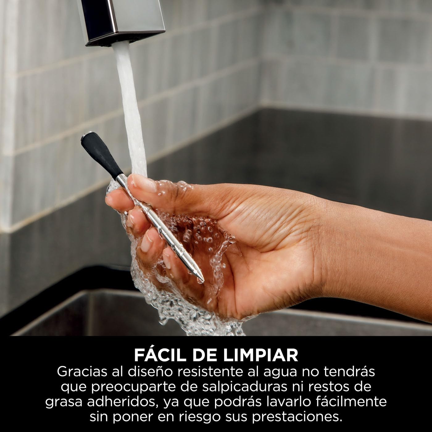 Ninja ProChef Sensor digital de cocina inalámbrico, uso exterior e interior, cocinar, asar y freír con aire, resistente al agua, Bluetooth alcance 50m, conexión a app, automomía 30 h, WP100EU