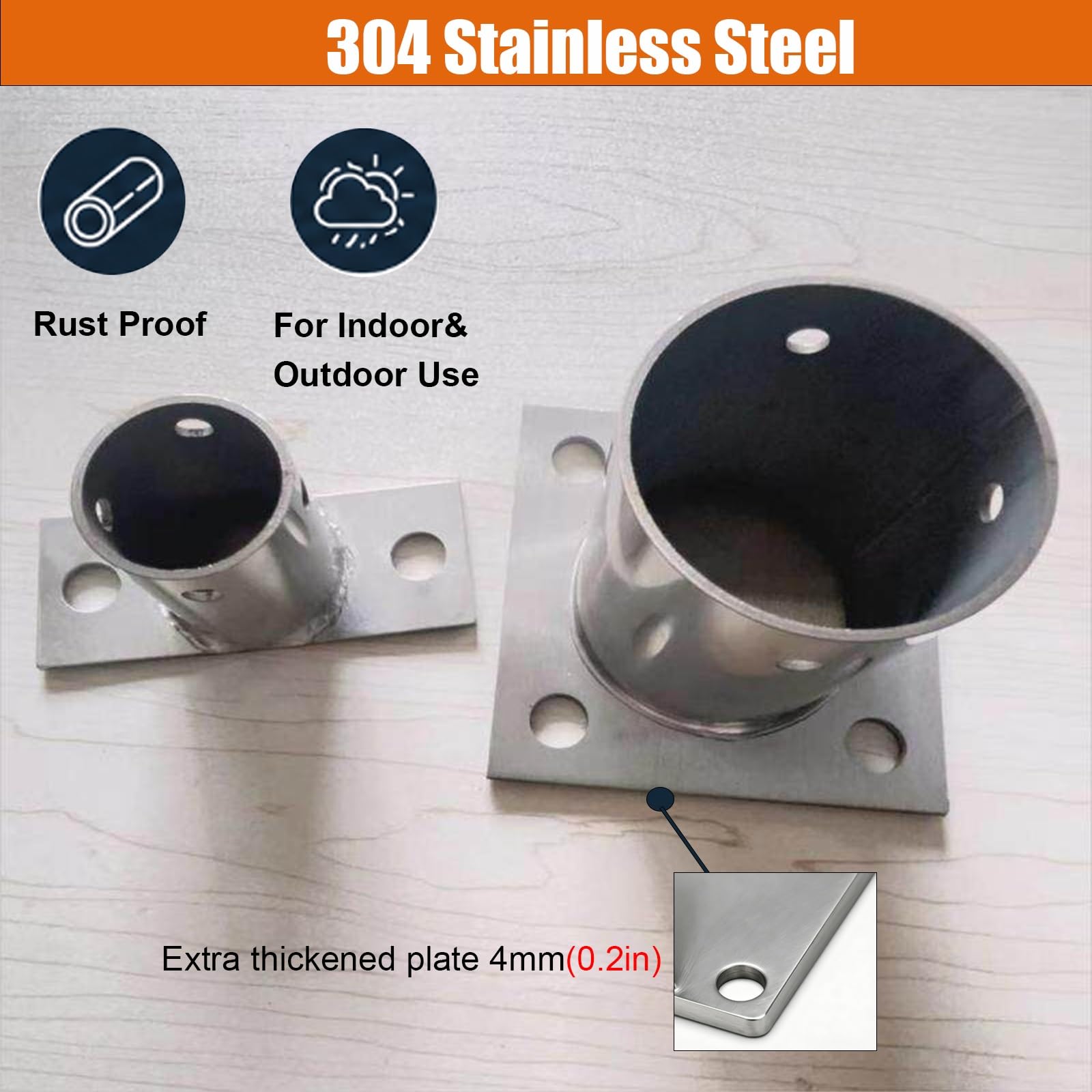 Soporte Estabilizador Para Poste De Señalización Vial | Anclaje De Soporte Personalizable Para Unión De Cemento A Madera(2 pcs,ID 3.1in/8cm H 3.1in/8cm)