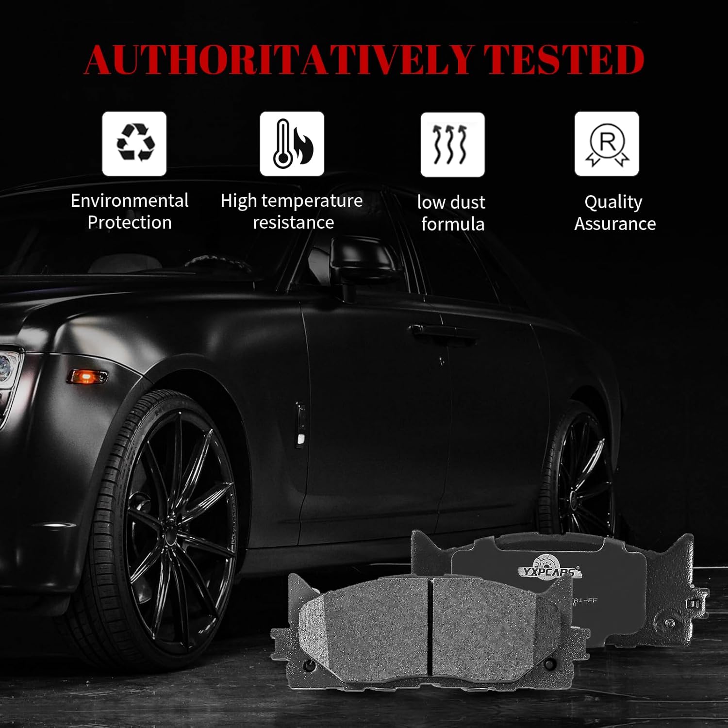 Front and Rear Ceramic Disc Brake Pads Set for Lexus Es300h 2013-2018 Es350 2007-2018, for Toyota Avalon 2008-2018 Camry 2007 2008 2009 2010 2011 2012 2013 2014 2015 2016 2017
