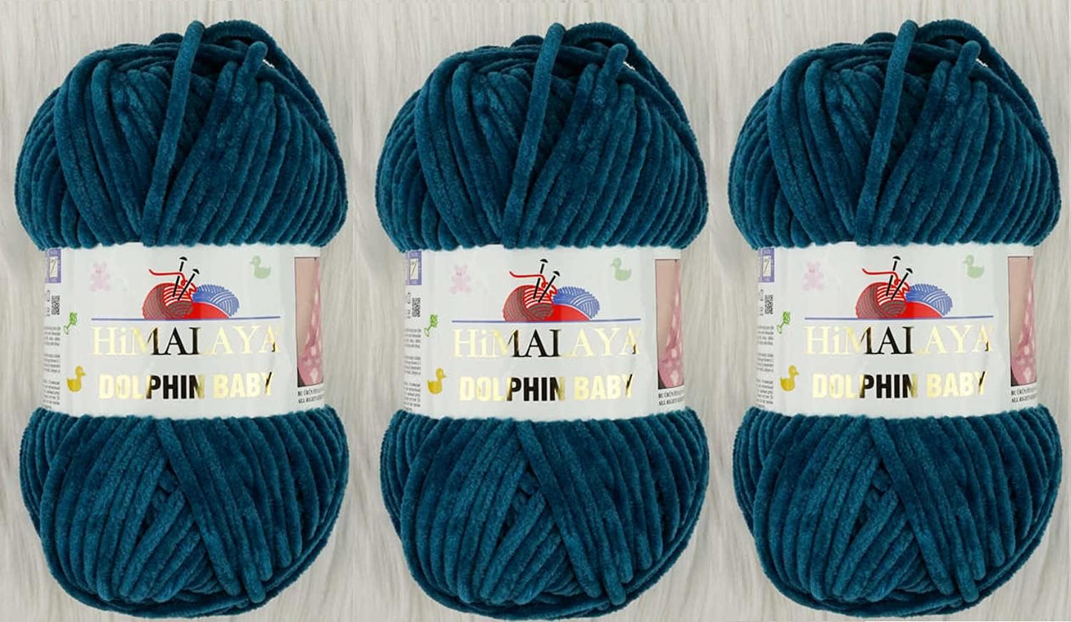 3 Skeins Himalaya Dolphin Baby Yarn 395 Yards 3x100gram Super Bulky Baby Blanket Yarn (80348)