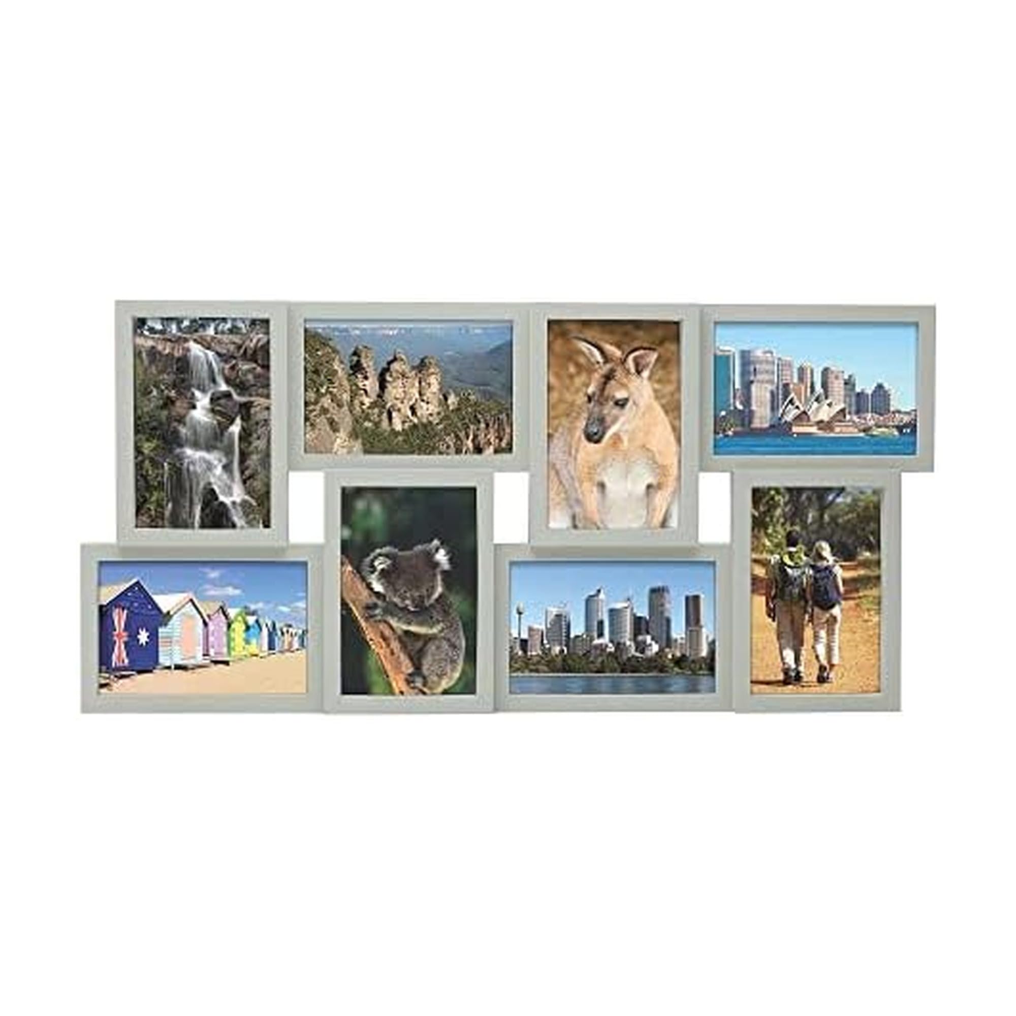 Melannco 18 x 23 Inch 12 Opening Photo Collage Frame, Displays Six 4x6 and Six 6x4 Inch Photos, White