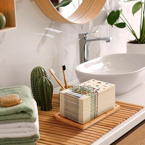 Miniatura 76 de Seajan 200 servilletas de papel de cuervo y gato, toallas de mano desechables para baño, toallas desechables para invitados de primavera y verano