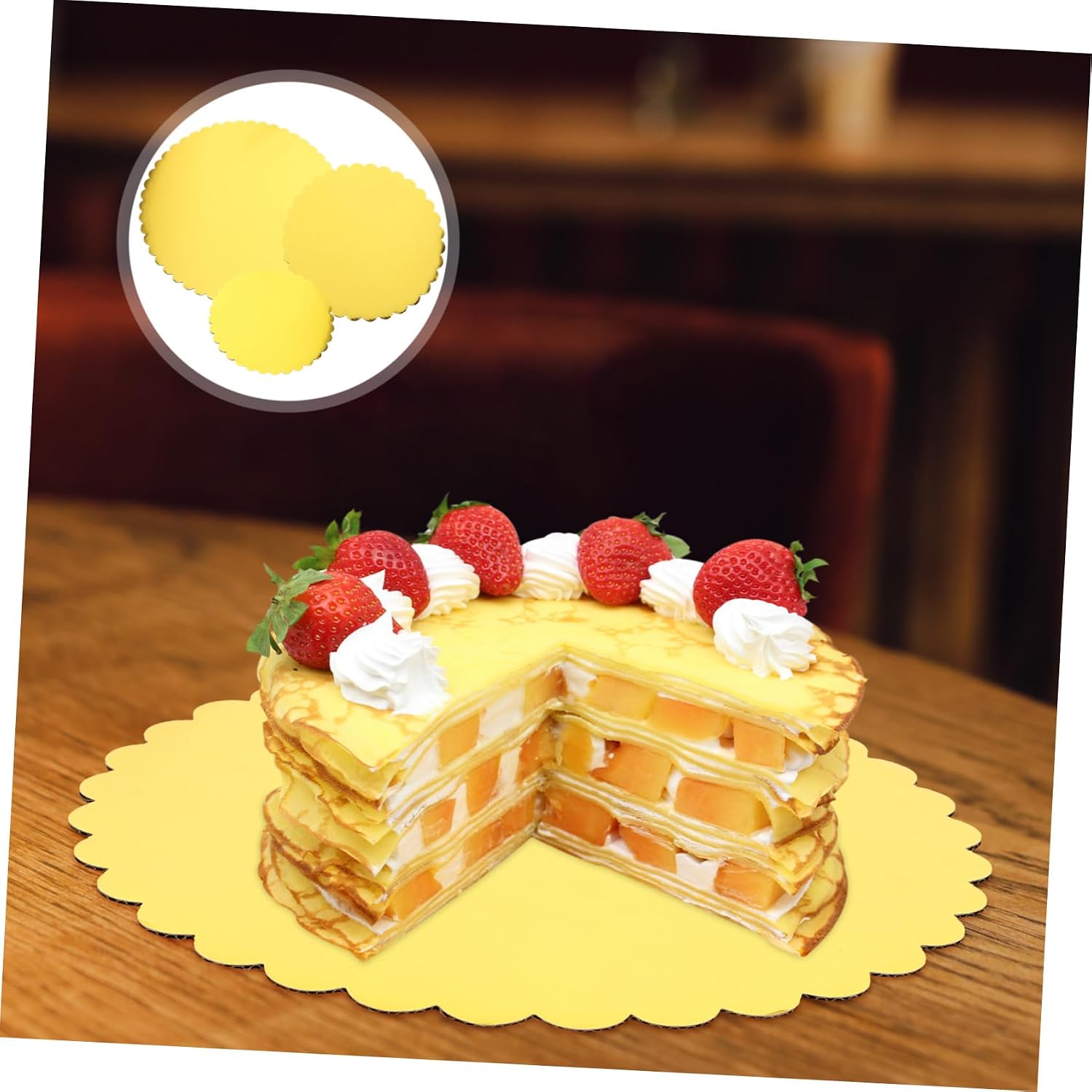 Luxshiny 30pcs Round Cake Base Boards Sturdy Cake Circles for Decorating and Displaying Pastries Food-grade Cardboard for Bakeries and Parties