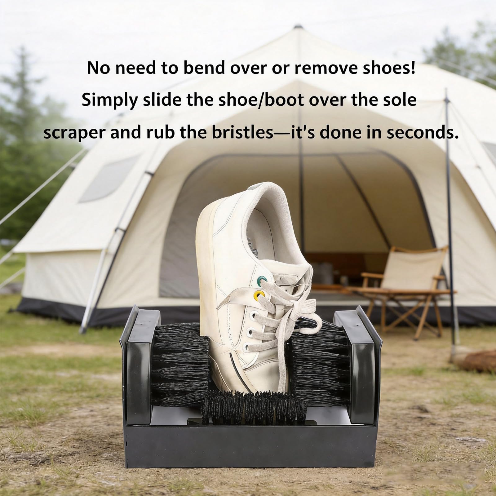 Herramienta de limpieza de zapatos de acero inoxidable, raspador de cepillo de 360° para eliminar rápidamente la suciedad, el barro y la nieve, no requiere doblarse ni quitar zapatos