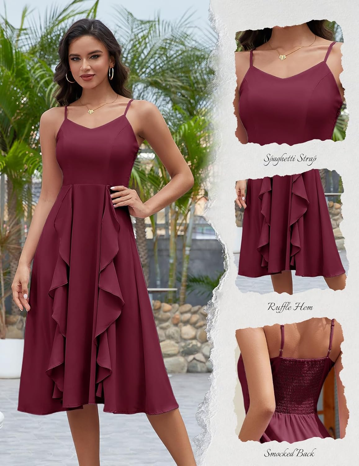 HomRain Women's Cocktail Tea Party Beach Dresses Formal Graduation Wedding Guest Chiffon Summer Evening Elegant Dress 2025 - Image 2