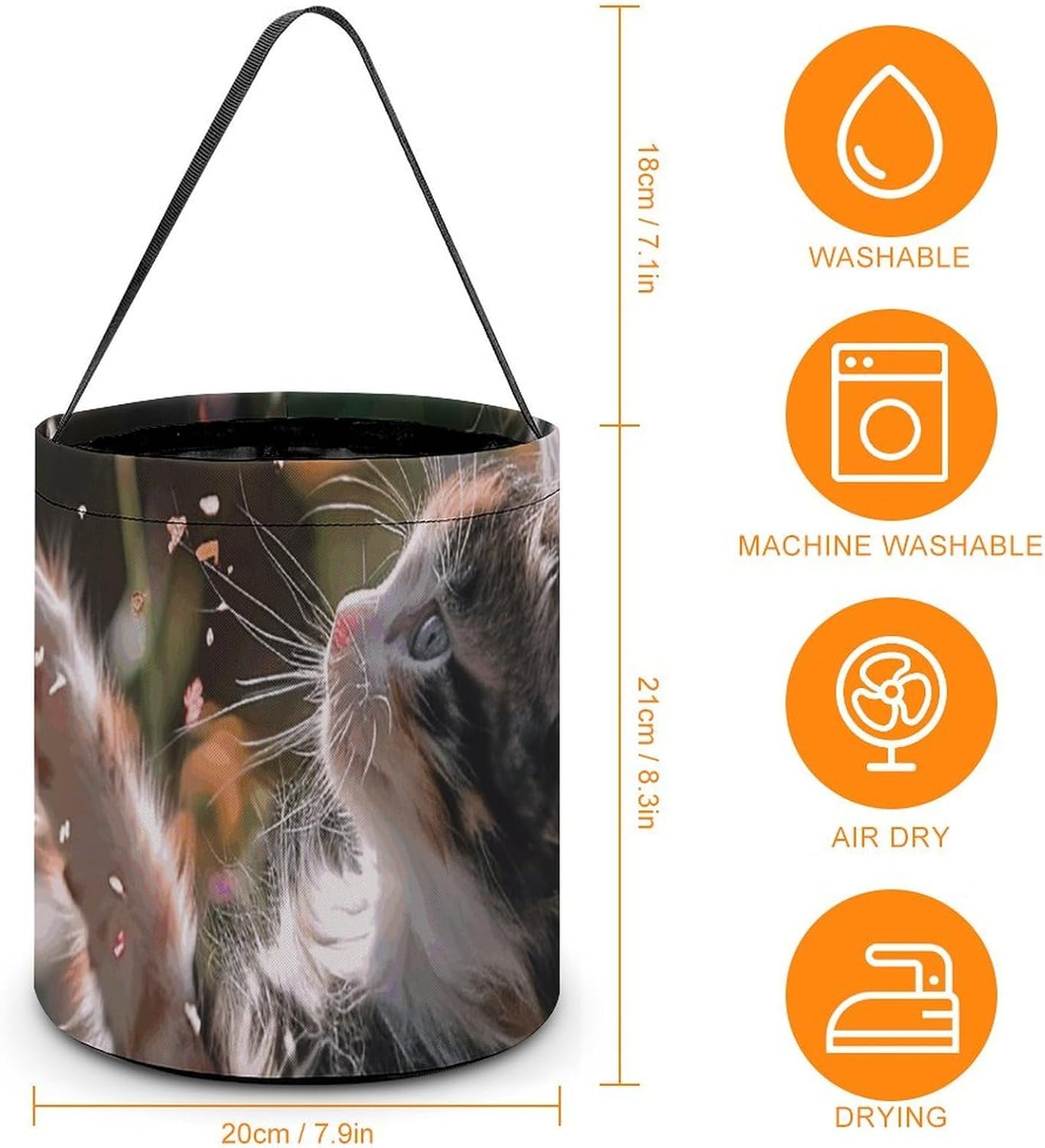 Reusable Cat Halloween Candy Bucket with Handle image 2