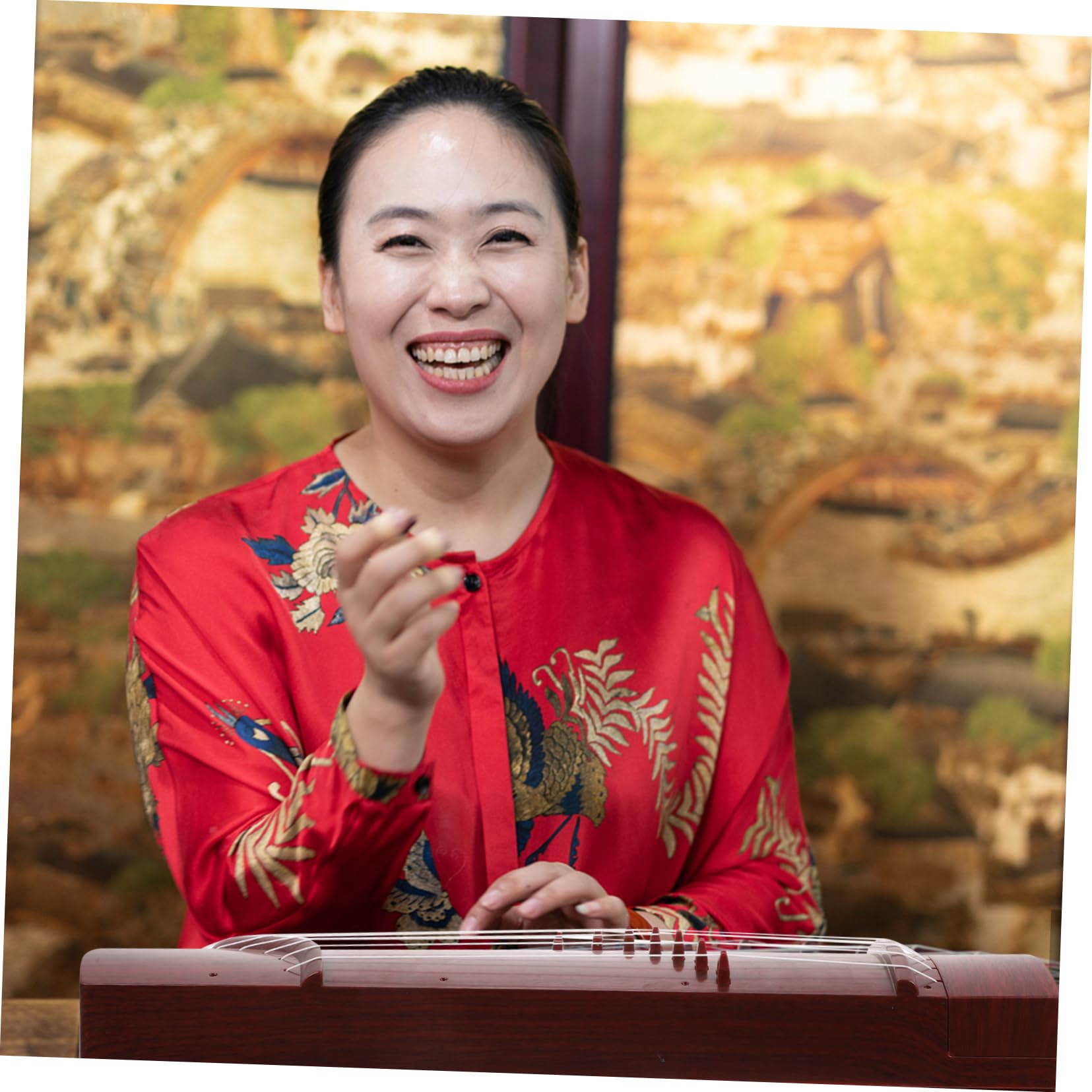 Luxshiny Guzheng Pour Garçon Fille Instrument De Musique Éducatif Pour Débutants Jouet Musical Pratique Guzheng Miniature Pour Et Foncé
