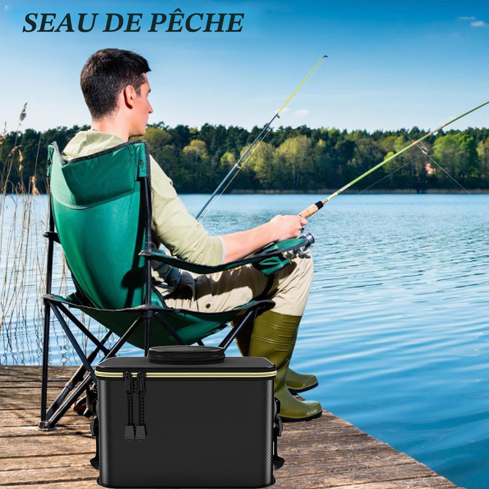 Seau À Pêche pour Poissons Vivants - Conteneur Étanche pour Appâts De Pêche - Conteneur Étanche pour Poissons Vivants, Coffre De Pêche pour Le Camping Randonnée Activités Extérieures