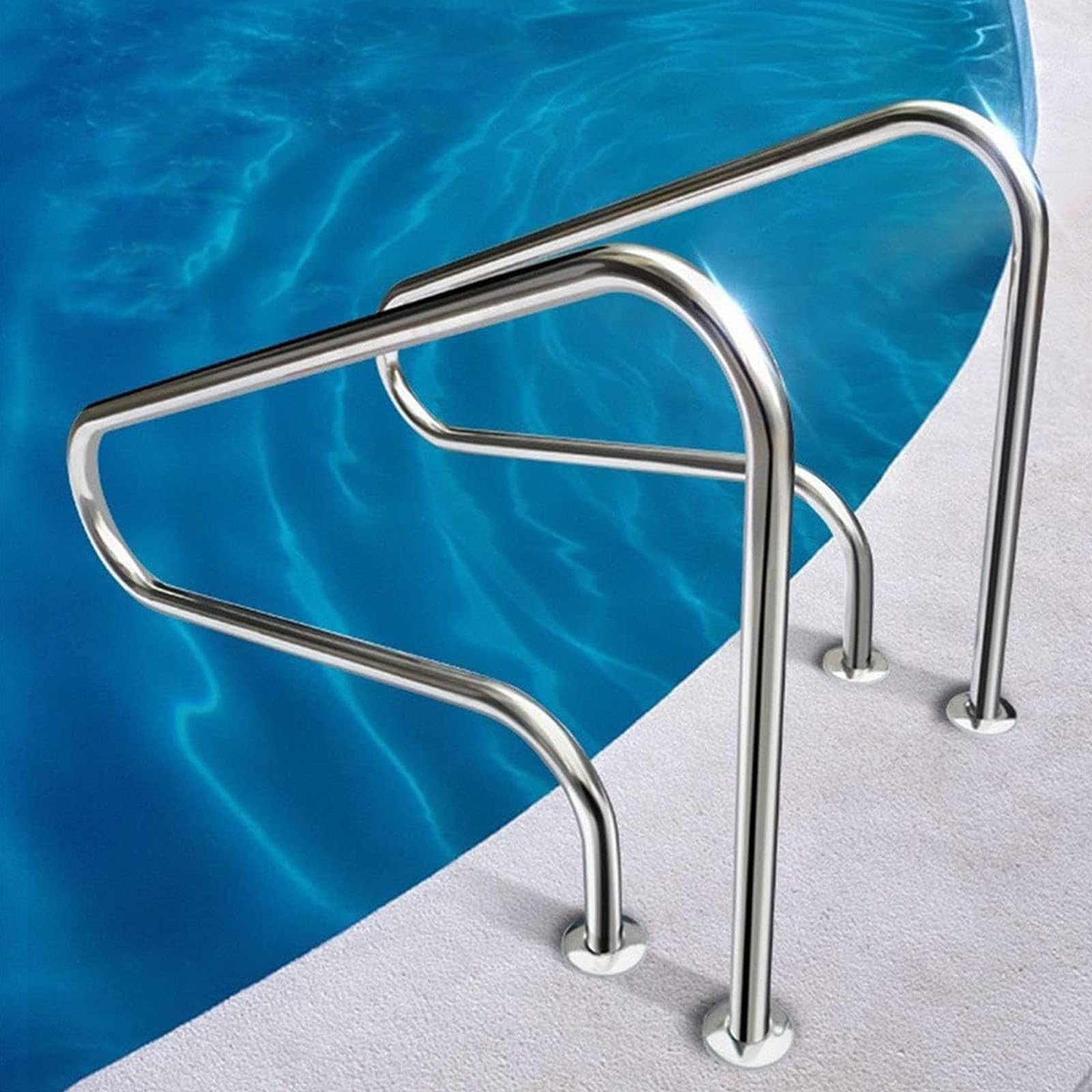 Pasamanos de piscina acero inoxidable 316, barra agarre piscina grosor 0,15 cm antioxidante, barra soporte seguridad antideslizante resistente, manija plata válida piscina interior exterior spa baño