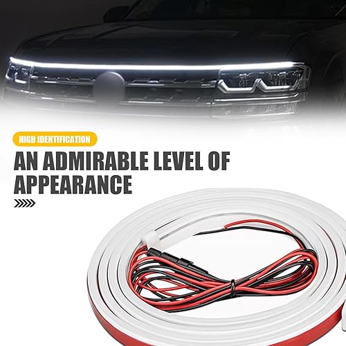 Miniatura 7 de cerfioo 1 tira de luz LED para capó de automóvil, tira de guía de luz de escaneo de arranque de alto brillo de 70 pulgadas, luz de circulación