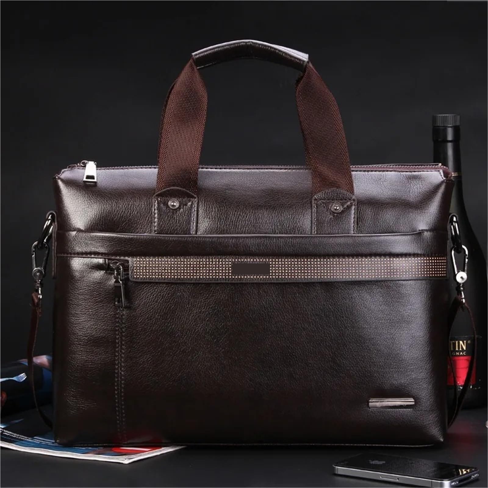 Valigetta Porta Documenti Borsa portadocumenti da uomo in pelle di design, grande capacità, organizer for documenti A4, viaggio d'affari In Viaggio D'Affari