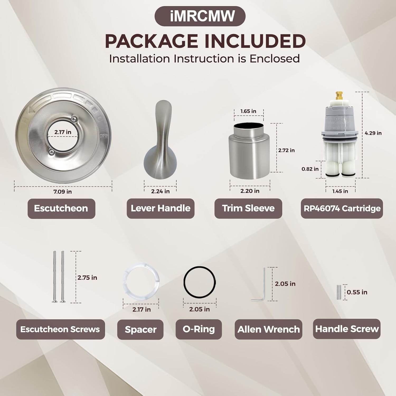 Replacement for Classic 13/14 Series T13020 Single-Function Trim Kit, Shower Handle w/Cartridge Compatible with Delta Shower Valve R10000 Series, Brushed Nickel
