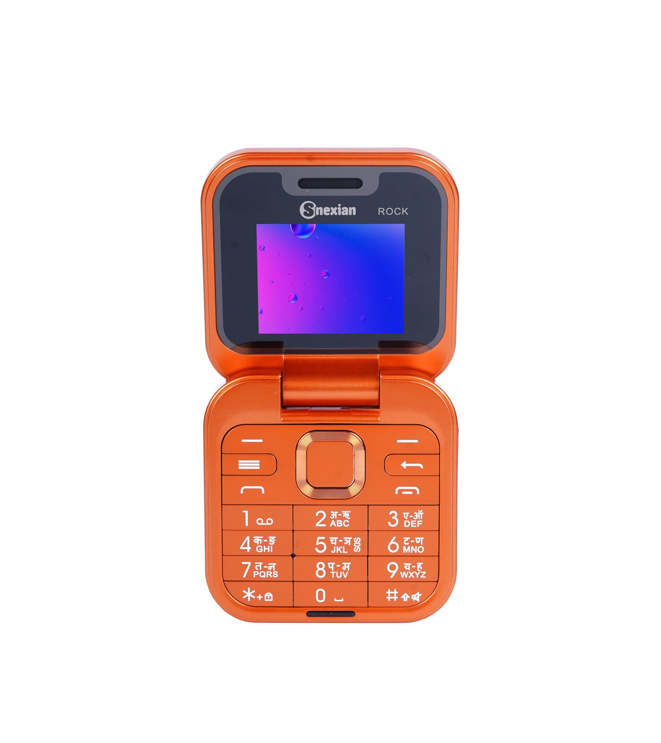snexian all-new rock x flip dual sim |keypad mobile with 1.8" display |flip|fold|call & sms indicator|attractive design |bt dialer|voice changer|long lasting battery|camera|feature phone| orange