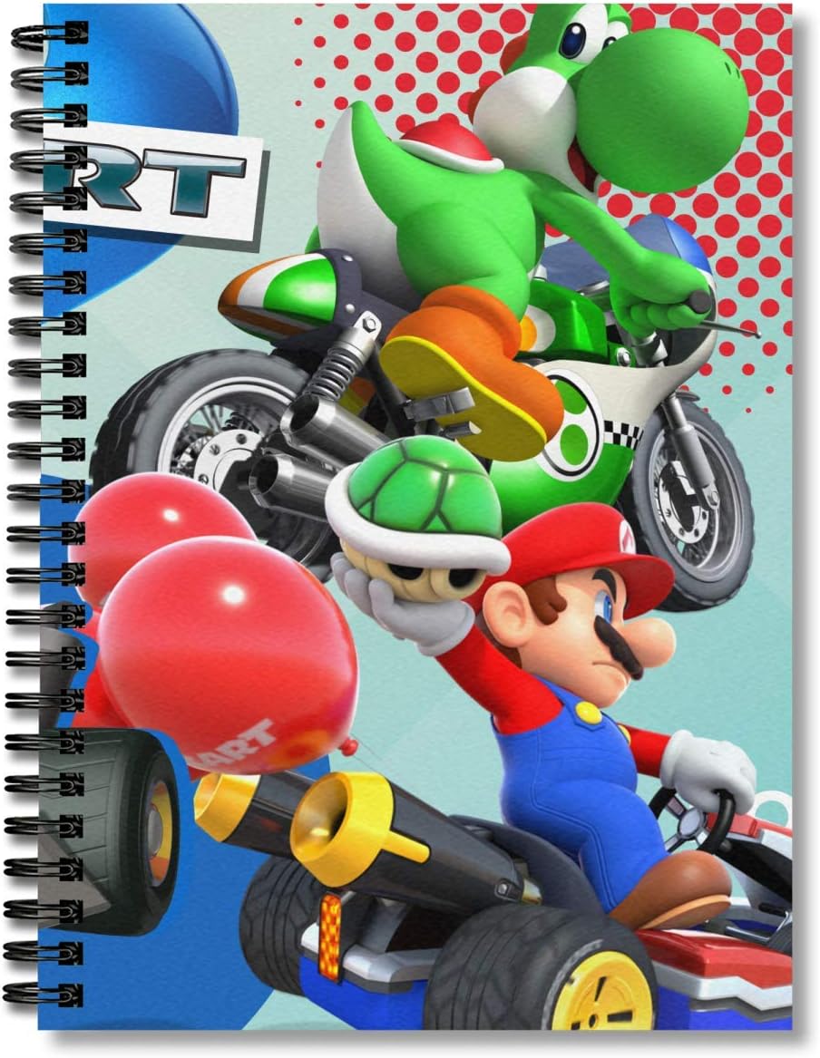 Spiral Notebook Mario Planner Kart Composition 8 Journaling Collage Journal Notepad Notebooks With Premium Thick Hand Writing Paper