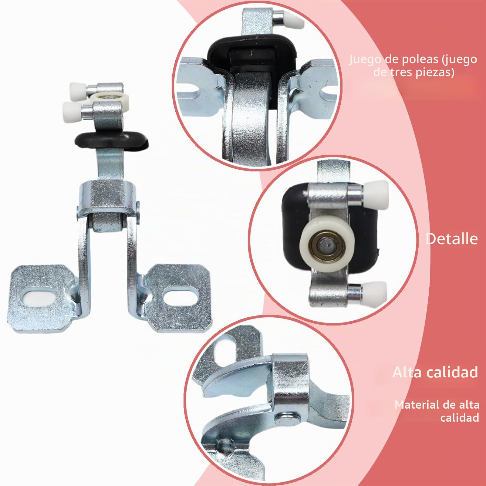Juego de ruedas de puerta lateral superior central inferior 9033S0 compatible con Fiat Ducato rodillo deslizante derecho para Jumper Boxer 1352331080 juego de poleas