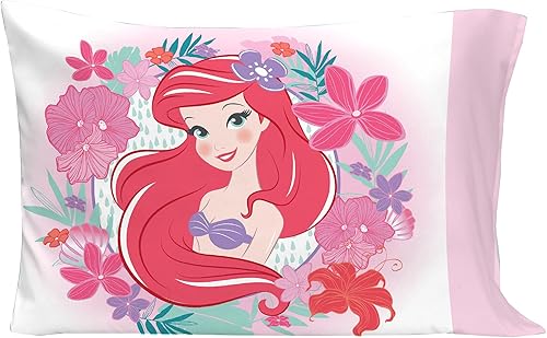 Miniatura 6 de Disney Ariel Sea Garden - Juego de cama infantil de 4 piezas, edredón, sábana bajera, sábana encimera, funda de almohada reversible de tamaño