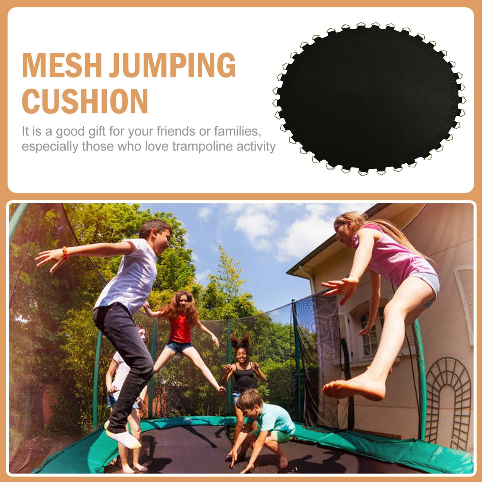 ZGFOZJGC Ersatz-Trampolinmatte, hochelastisches rundes Trampolin- Sprungpolster mit Schnallen, passend für 6 8 10 12 13 14 16 Fuß Rahmen, wasserabweisend und UV-beständig