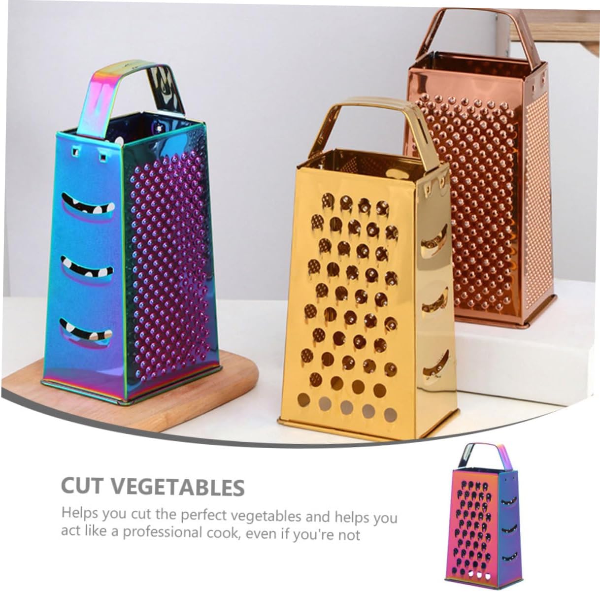Stainless Steel Sided Cheese Grater Versatile Grating Tool for Cheese Vegetables and Fruits Easy to Clean Grater for Kitchen Use for Home Chefs and Cooking Enthusiasts