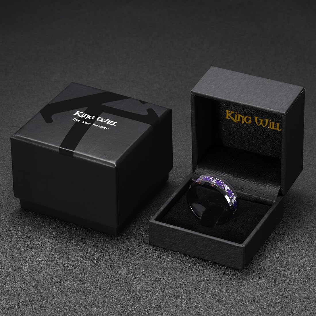 King Will Tungsten Wedding Band for Men Spider Rings