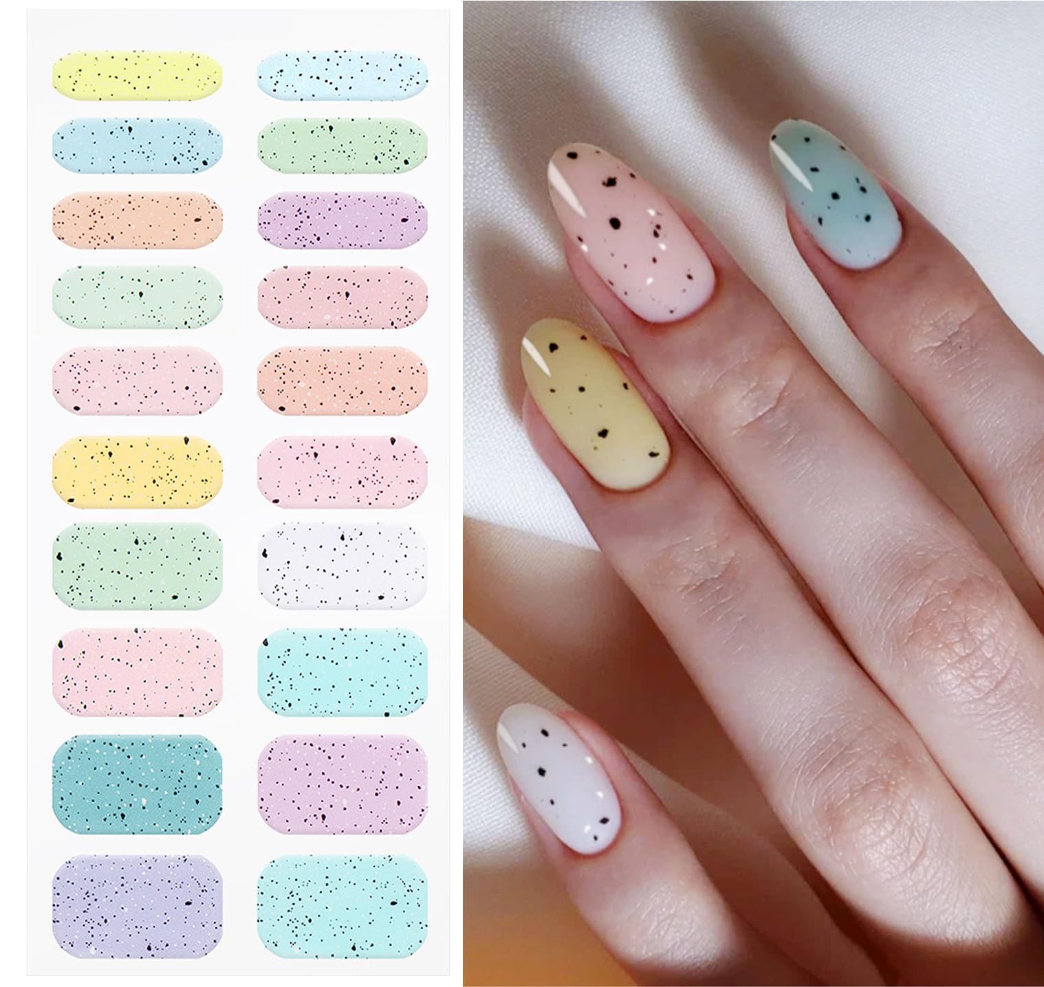 JMEOWIO Gel Nail Stickers Colorful Semi Cured Gel Nail Strips Wraps UV/LED Nails Art Design Decoration Accessories - Image 2