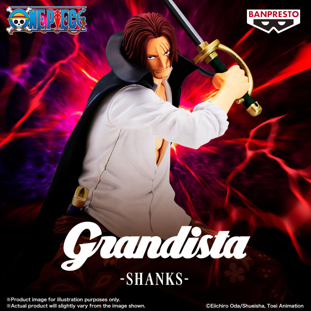 Banpresto Figura de Accion Shanks One Piece - Grandista 22 cm - Multicolor BP29210P - Figura Coleccionable - Óptimo para los fanaticos del Anime One Piece