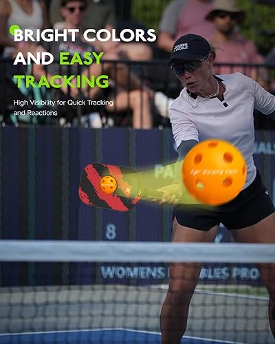 Miniatura 6 de Warping Point Bolas de pickleball 26 agujeros, 40 agujeros Paquete de 4 unidades de 12 Cumple con las especificaciones de USAPA Pelota de