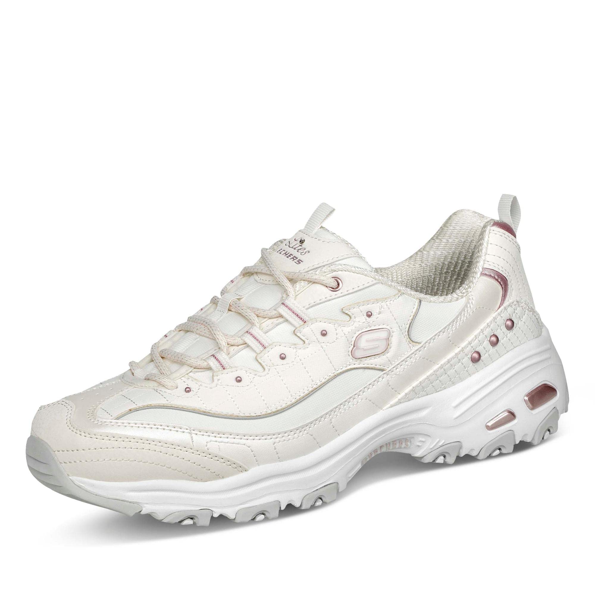 Skechers Women's D'Lites Trainer, White, 4.5 UK